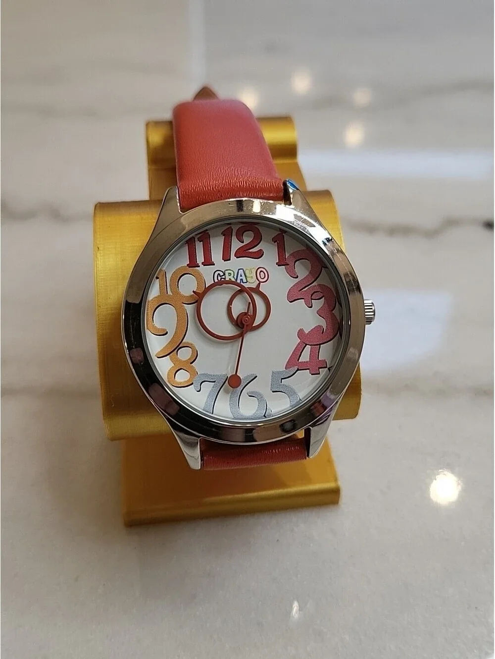 Crayo Crazy For Pastels Silver Tone Case 36 mm Band Watch Fits Up To 8